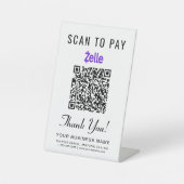 Signe De Table Scanner pour payer le code QR Zelle (Recto)