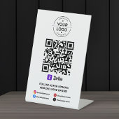 Signe De Table Scanner pour payer le code QR Zelle