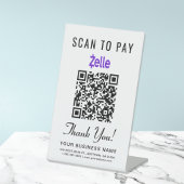 Signe De Table Scanner pour payer le code QR Zelle