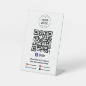 Signe De Table Scanner pour payer le code QR Zelle (Recto)