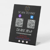 Signe De Table Scanner pour payer le code QR Zelle Venmo (Recto)