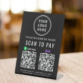 Signe De Table Scanner pour payer les codes QR CashApp Zelle Logo