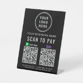 Signe De Table Scanner pour payer les codes QR CashApp Zelle Logo (Recto)