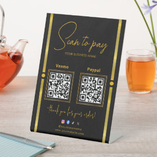 Signe De Table Scanner pour payer les codes QR de paiement Logo N