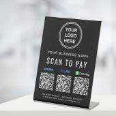 Signe De Table Scanner pour payer les codes QR de Venmo Paypal Ca