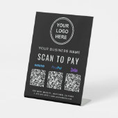 Signe De Table Scanner pour payer les codes QR de Venmo Paypal Ze (Recto)