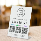 Signe De Table Scanner pour payer les codes QR de Venmo Zelle Cas