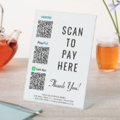 Signe De Table Scanner pour payer les codes QR Paypal Venmo CashA (In SItu)