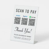 Signe De Table Scanner pour payer les codes QR Paypal Venmo CashA (Recto)