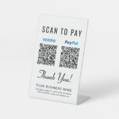 Signe De Table Scanner pour payer les codes QR Venmo Paypal (Recto)