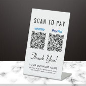 Signe De Table Scanner pour payer les codes QR Venmo Paypal