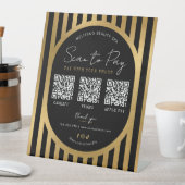 Signe De Table Scanner pour payer Noir et Or Moderne Paiement 3 c (In SItu)