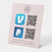 Signe De Table Scanner pour payer | Paiement par code QR Venmo Pa (Recto)