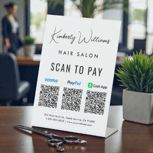 Signe De Table Scanner pour payer Paypal Venmo CashApp Code QR En