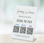 Signe De Table Scanner pour payer Paypal Venmo Zelle Code QR Entr