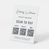 Signe De Table Scanner pour payer Paypal Venmo Zelle Code QR Entr (Recto)