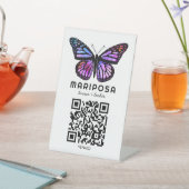 Signe De Table SCANNER POUR PAYER QR Papillon Esthéticienne Salon (In SItu)