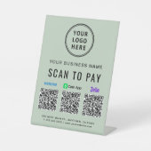 Signe De Table Scanner pour payer Venmo Zelle CashApp Code QR Log (Recto)