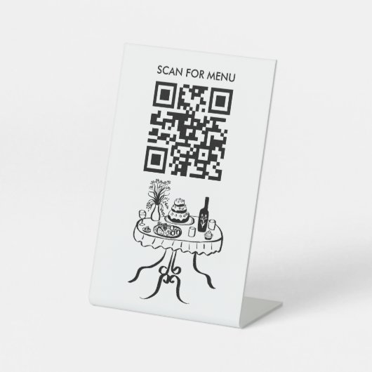 Signe De Table Scannez le code QR du menu Restaurant Café Événeme (Recto)