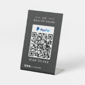 Signe De Table Scannez le code QR unique Charbon foncé pour payer (Recto)