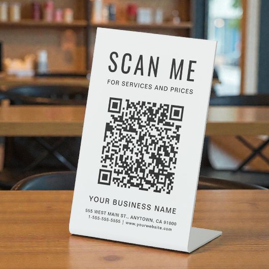 Signe De Table Scannez-moi Code QR