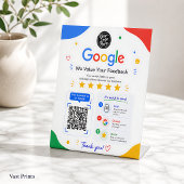 Signe De Table Scannez pour examiner le code QR de Google pour le