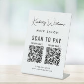 Signe De Table Scannez pour payer 2 codes QR Script de signature