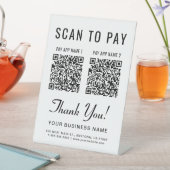 Signe De Table Scannez pour payer 2 codes QR sur un présentoir de (In SItu)