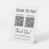 Signe De Table Scannez pour payer 2 codes QR sur un présentoir de (Recto)