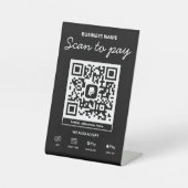 Signe De Table Scannez pour payer Code QR PayPal & Plus (Recto)