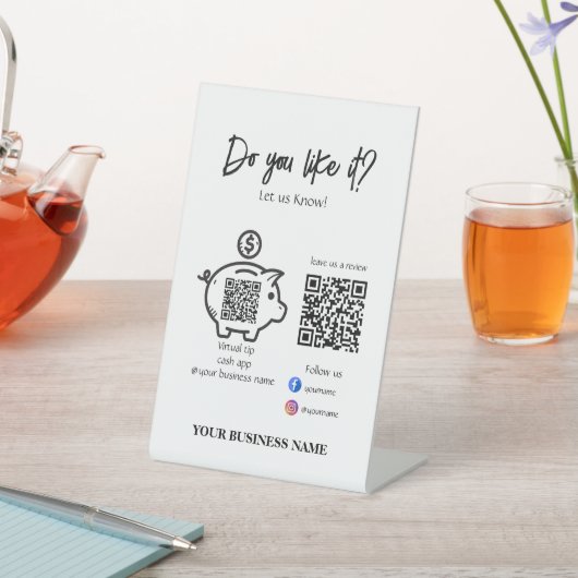 Signe De Table Scannez pour payer Code Qr Suivez-nous Moderne Noi (In SItu)