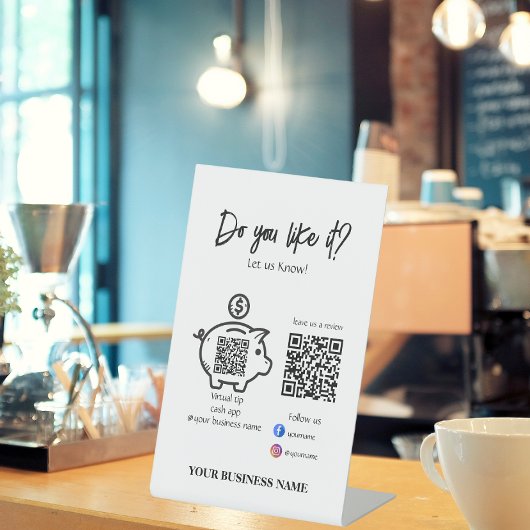 Signe De Table Scannez pour payer Code Qr Suivez-nous Moderne Noi