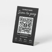 Signe De Table Scannez pour payer Code QR Zelle & Plus (Recto)