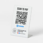 Signe De Table Scannez pour payer le code QR de Venmo (Recto)
