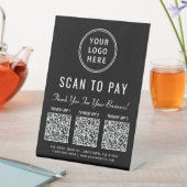 Signe De Table Scannez pour payer le code QR multi-app sur le pré (In SItu)