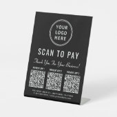 Signe De Table Scannez pour payer le code QR multi-app sur le pré (Recto)