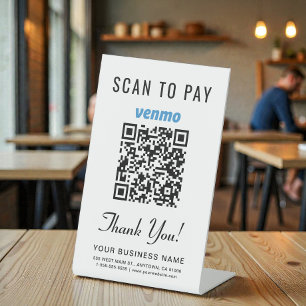 Signe De Table Scannez pour payer le code QR Venmo