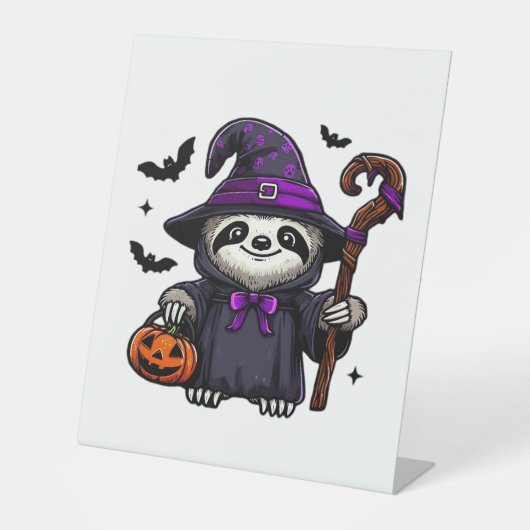 Signe De Table Scary Halloween Sloth Witch Costume Casquette Mer (Recto)