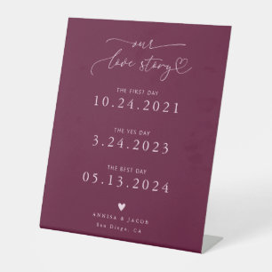 Signe De Table Scénario de cœur de l'histoire d'amour Mariage cra