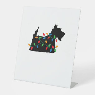 Signe De Table Scottish Terrier Scottie Chien Noël Lumières Cadea