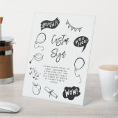 Signe De Table Scribble Quirky Graduation Party White Custom Sign (In SItu)
