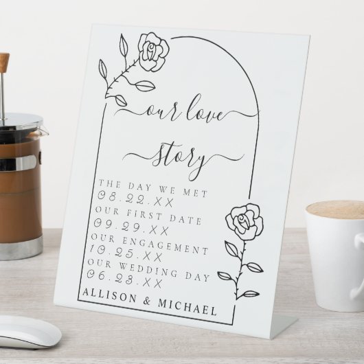 Signe De Table Script Arch Notre Histoire D'Amour Signal Pedestal (In SItu)