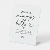 Signe De Table Script Baby shower Quelle est la taille du ventre  (Recto)
