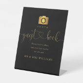 Signe De Table Script Black And Gold Photo Livre D'Invité (Recto)