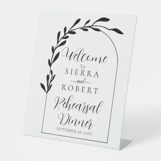 Signe De Table Script botanique Dîner de répétition minimal (Recto)
