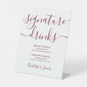 Signe De Table Script bourguignon moderne Mariage Signature Boiss (Recto)