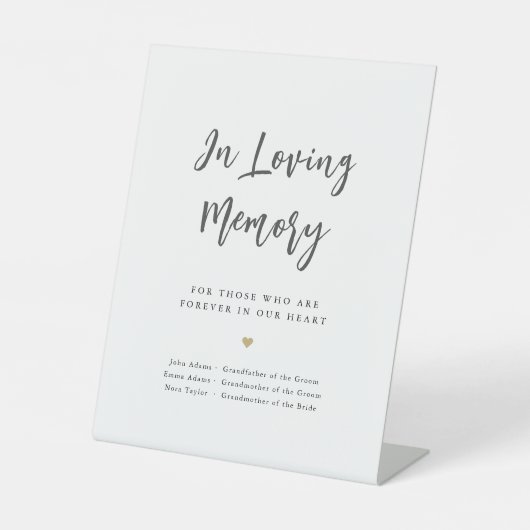 Signe De Table Script Chic Moderne Minimal Dans Symbole Mémoire A (Recto)