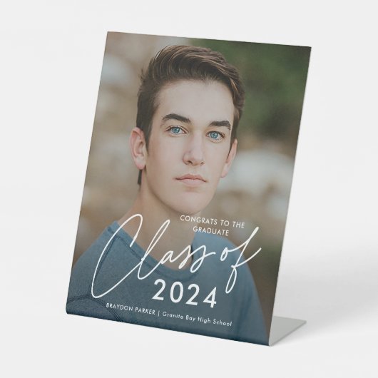 Signe De Table Script Class of 2024 Graduation Welcome (Recto)