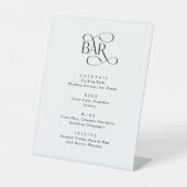 Signe De Table Script Classique Le Bar Mariage Menu Boissons (Recto)