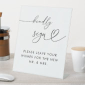 Signe De Table Script Coeur Signer gentiment Mariage Livre d'invi (In SItu)